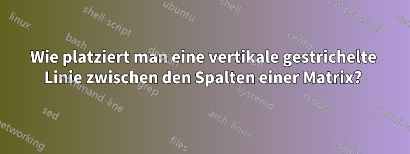 Wie platziert man eine vertikale gestrichelte Linie zwischen den Spalten einer Matrix?
