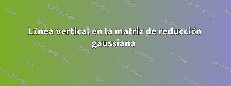 Línea vertical en la matriz de reducción gaussiana 