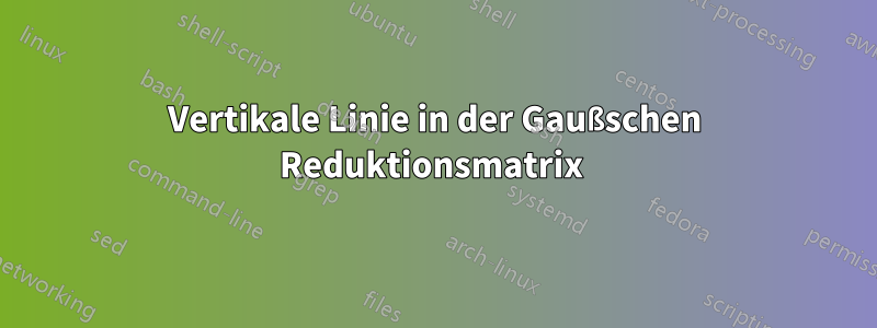 Vertikale Linie in der Gaußschen Reduktionsmatrix 