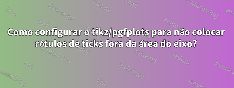 Como configurar o tikz/pgfplots para não colocar rótulos de ticks fora da área do eixo?