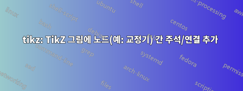 tikz: TikZ 그림에 노드(예: 교정기) 간 주석/연결 추가