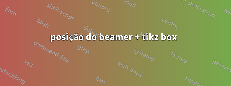 posição do beamer + tikz box 