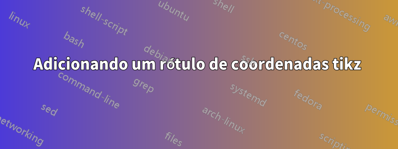 Adicionando um rótulo de coordenadas tikz