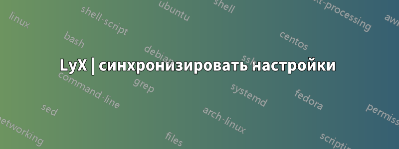 LyX | синхронизировать настройки