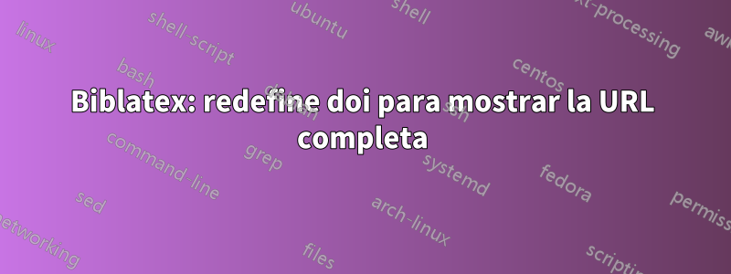 Biblatex: redefine doi para mostrar la URL completa