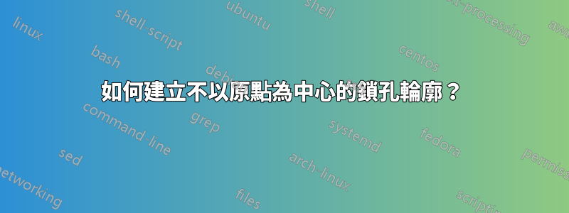 如何建立不以原點為中心的鎖孔輪廓？