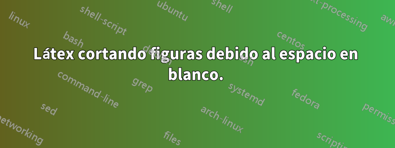 Látex cortando figuras debido al espacio en blanco.