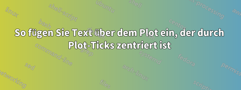 So fügen Sie Text über dem Plot ein, der durch Plot-Ticks zentriert ist