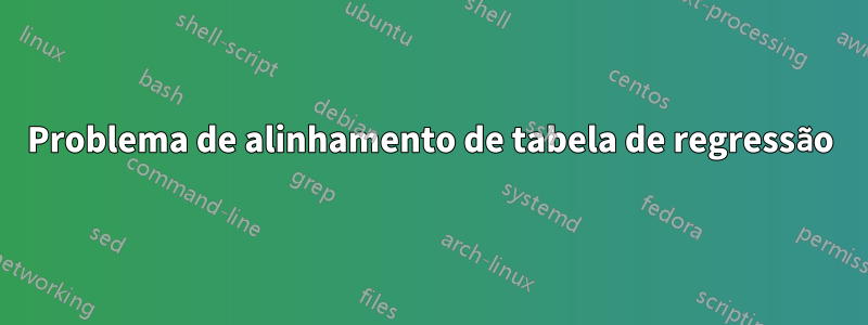 Problema de alinhamento de tabela de regressão