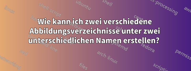 Wie kann ich zwei verschiedene Abbildungsverzeichnisse unter zwei unterschiedlichen Namen erstellen? 