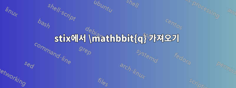 stix에서 \mathbbit{q} 가져오기