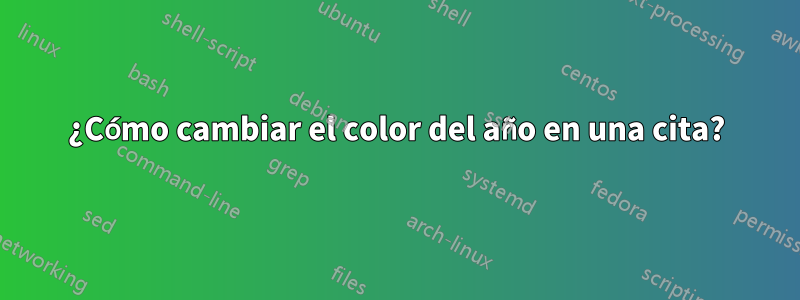 ¿Cómo cambiar el color del año en una cita?