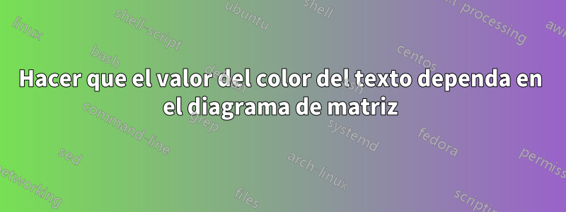 Hacer que el valor del color del texto dependa en el diagrama de matriz