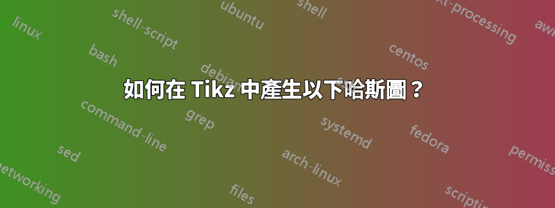 如何在 Tikz 中產生以下哈斯圖？