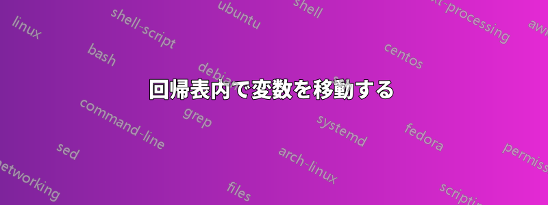 回帰表内で変数を移動する