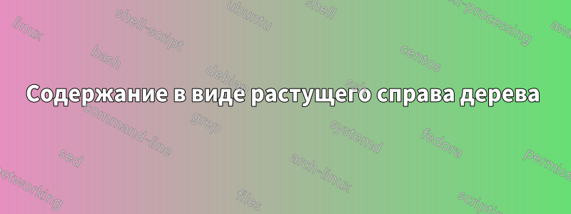 Содержание в виде растущего справа дерева