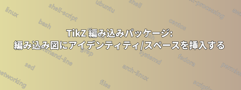 TikZ 編み込みパッケージ: 編み込み図にアイデンティティ/スペースを挿入する