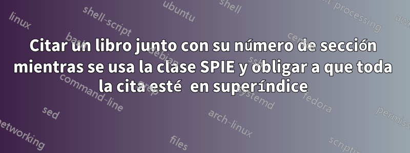 Citar un libro junto con su número de sección mientras se usa la clase SPIE y obligar a que toda la cita esté en superíndice