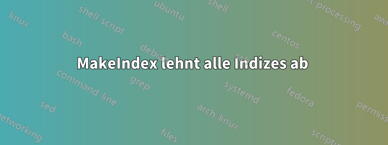 MakeIndex lehnt alle Indizes ab