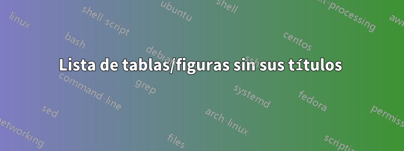 Lista de tablas/figuras sin sus títulos