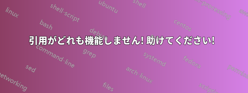 引用がどれも機能しません! 助けてください! 