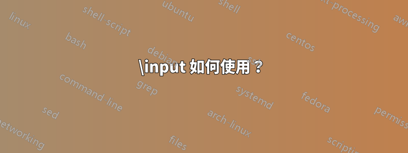 \input 如何使用？