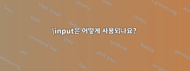 \input은 어떻게 사용되나요?