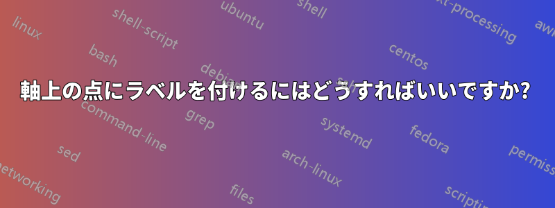 軸上の点にラベルを付けるにはどうすればいいですか?