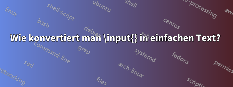 Wie konvertiert man \input{} in einfachen Text?