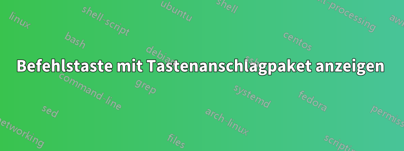 Befehlstaste mit Tastenanschlagpaket anzeigen