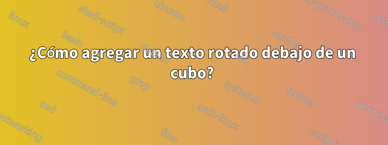 ¿Cómo agregar un texto rotado debajo de un cubo?