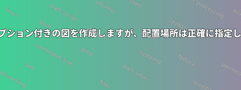 キャプション付きの図を作成しますが、配置場所は正確に指定します 