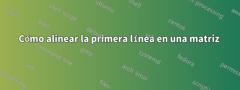 Cómo alinear la primera línea en una matriz