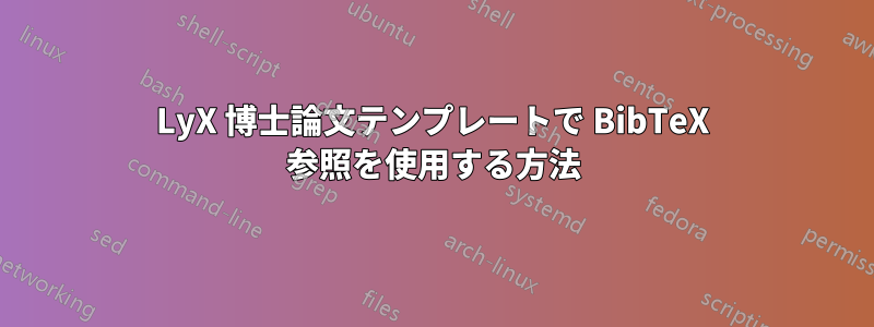 LyX 博士論文テンプレートで BibTeX 参照を使用する方法