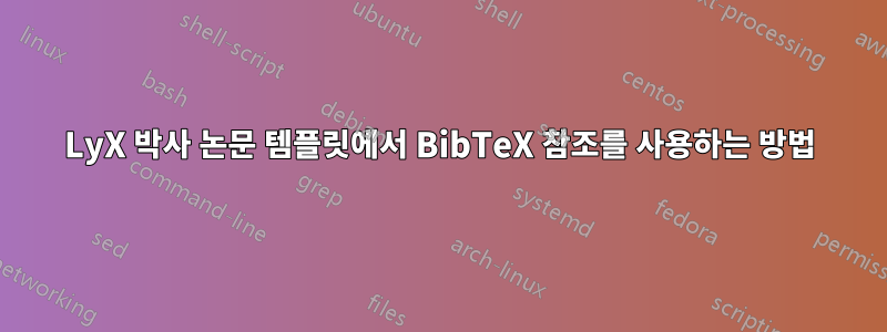 LyX 박사 논문 템플릿에서 BibTeX 참조를 사용하는 방법