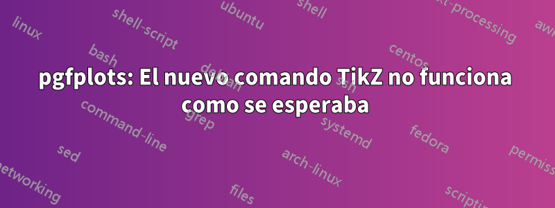 pgfplots: El nuevo comando TikZ no funciona como se esperaba