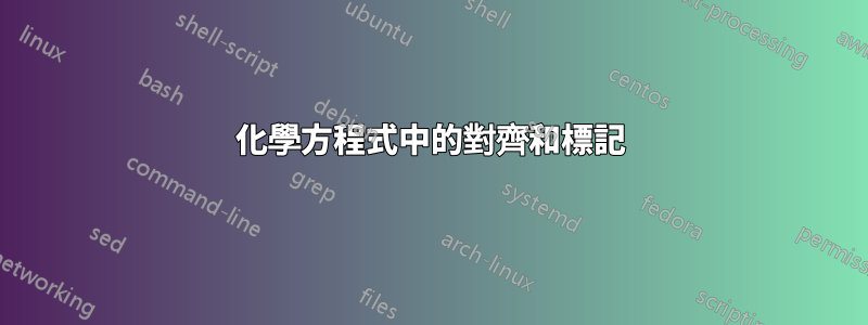 化學方程式中的對齊和標記