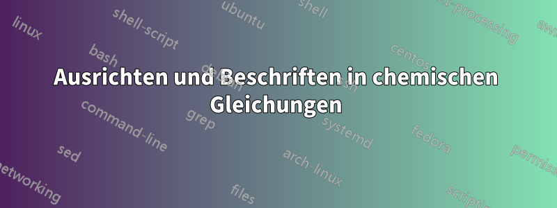 Ausrichten und Beschriften in chemischen Gleichungen