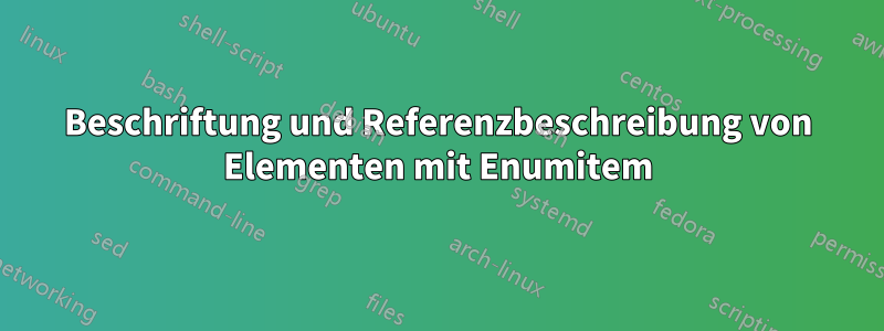 Beschriftung und Referenzbeschreibung von Elementen mit Enumitem