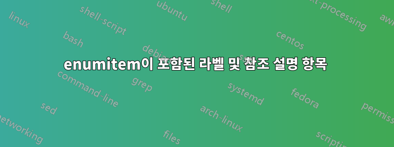 enumitem이 포함된 라벨 및 참조 설명 항목