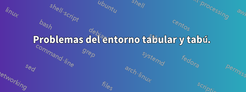 Problemas del entorno tabular y tabú.