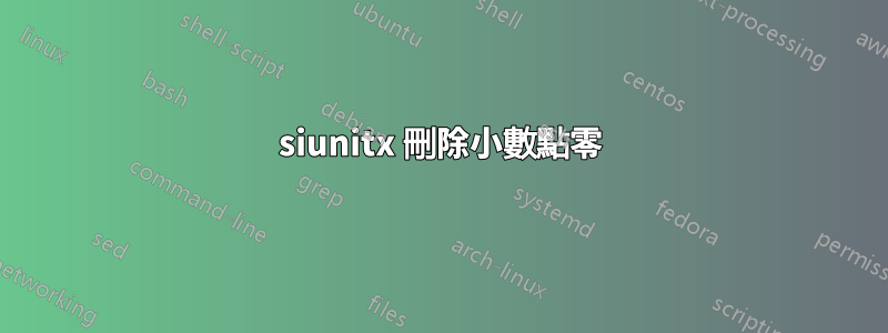 siunitx 刪除小數點零