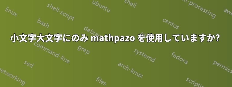 小文字大文字にのみ mathpazo を使用していますか?