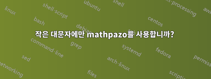 작은 대문자에만 mathpazo를 사용합니까?