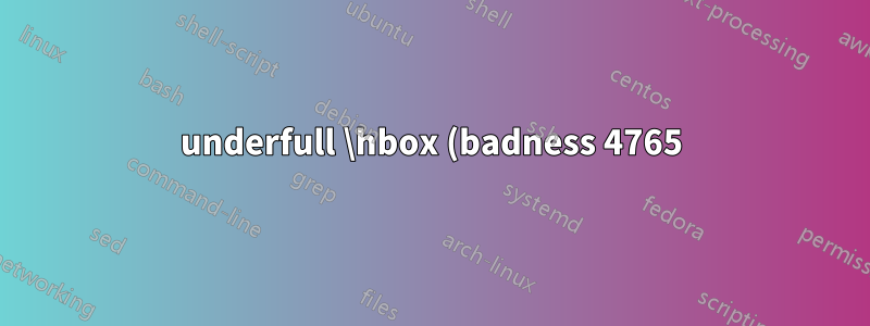 underfull \hbox (badness 4765) im Absatz in den Zeilen 22-23