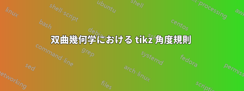 双曲幾何学における tikz 角度規則