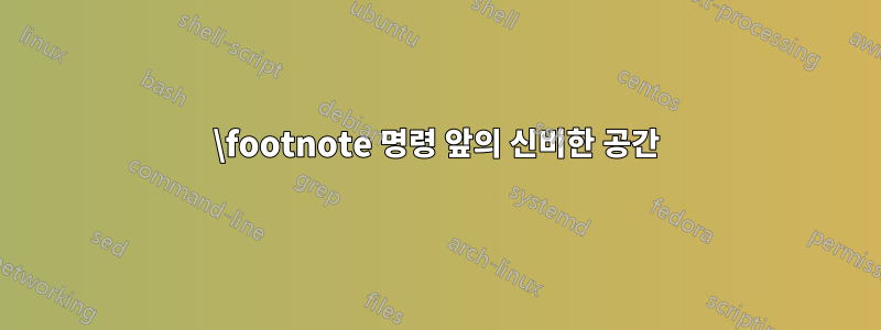 \footnote 명령 앞의 신비한 공간