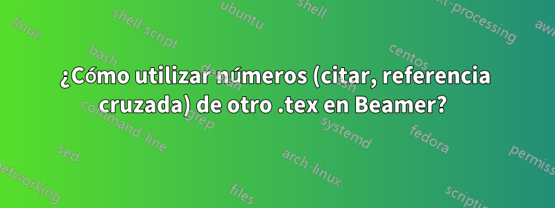 ¿Cómo utilizar números (citar, referencia cruzada) de otro .tex en Beamer? 