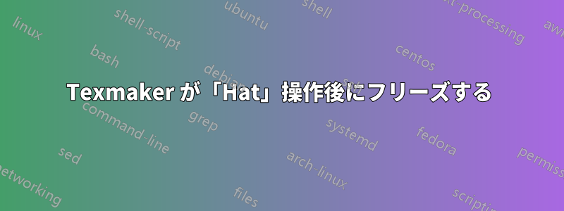 Texmaker が「Hat」操作後にフリーズする