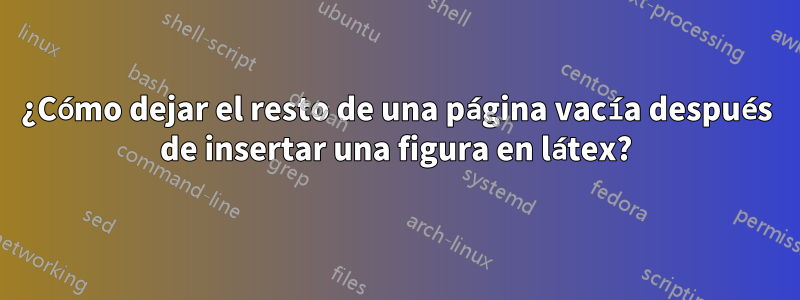 ¿Cómo dejar el resto de una página vacía después de insertar una figura en látex?